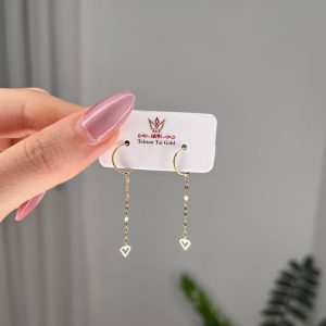 گوشواره شرابه با آویز قلب