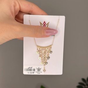 گردنبند شرابه ای با آویزقلب