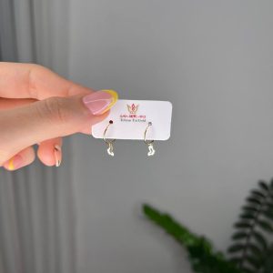 گوشواره حلقه ای پروانه 3