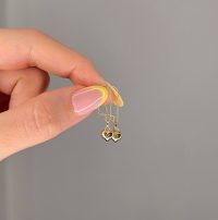 گوشواره آویزی قلب توپر