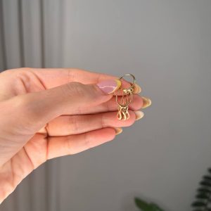 گوشواره حلقه ای با آویز اشک