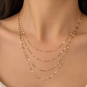 گردنبند شرابه چهار لاین