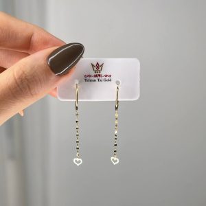 گوشواره حلقه با آویزقلب